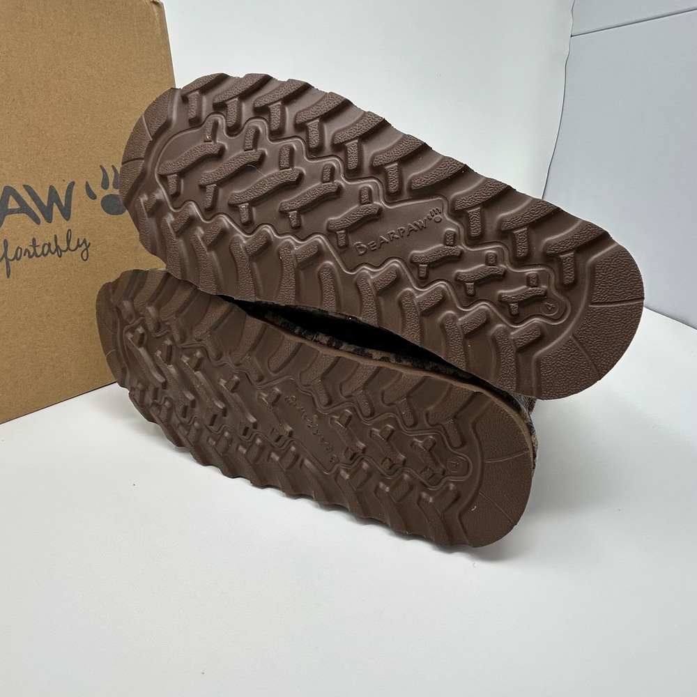 Bearpaw Elle Exotic 2776Y Girls 4 M Boots Brown Black Leopard Wool Lined Winter - Picture 5 of 11